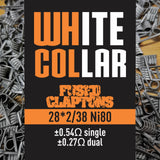 White Collar Coils Fused Claptons | Dual-Core 28-38 6 wraps