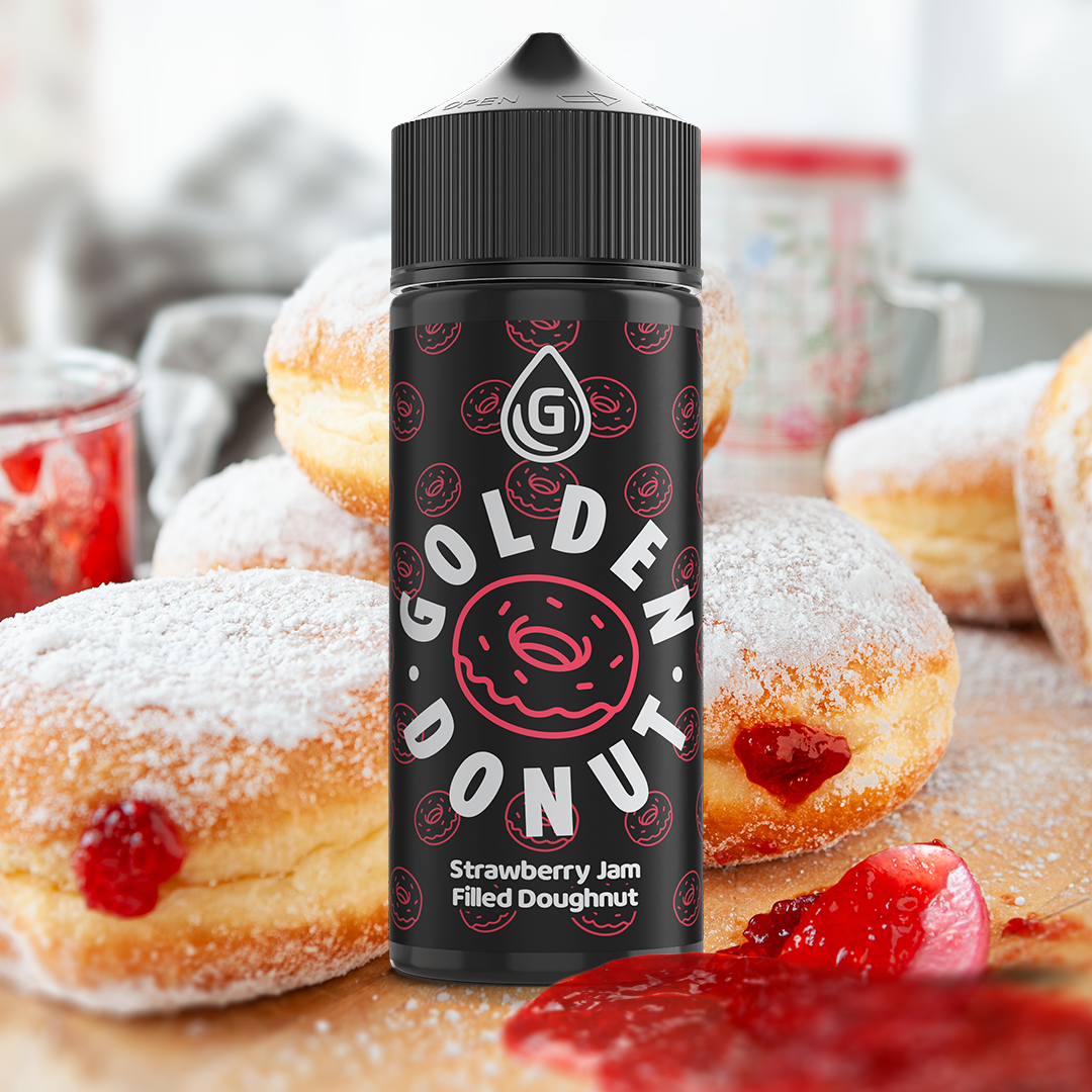 G Drops Golden Donut Strawberry Jam Filled Doughnut